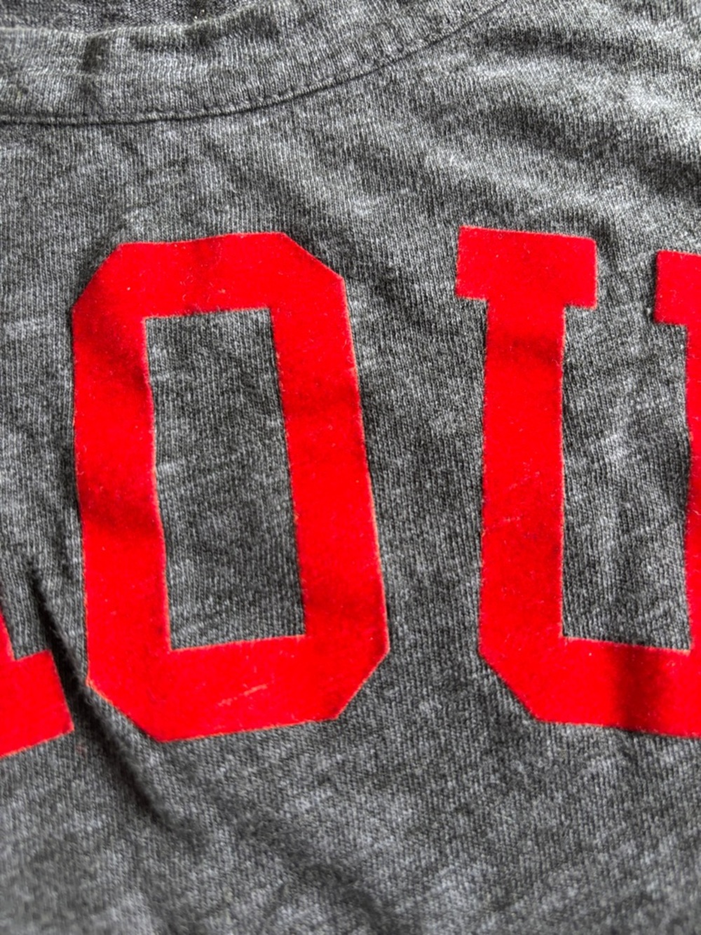 Zadig & Voltaire Dark Navy Blue Long-Sleeve Tee with Red AMOUR Velvet Appliqué - Picture 3 of 9